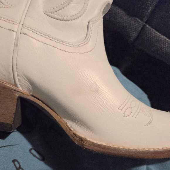 New $228 CORRAL Ladies White Stitched Leather Snip Toe Cowboy Boots 7 Z5046 - Picture 4 of 5